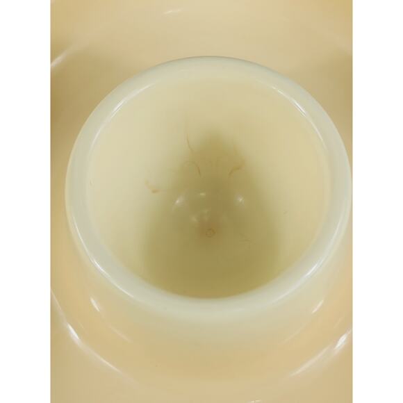 German Egg Cup Holder Melamine Egg Shaped 5 3/4" Mid Century Yellow Cream x4 - Picture 8 of 13